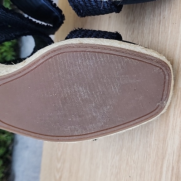 Lucky Brand Minjah Espadrille Jute-Wrapped Wedge Sandal Latte Black Platforms 11 - Picture 11 of 11